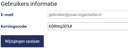 scherm kortingscode invullen